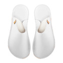 leather clog slippers bianco