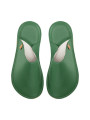 pantoufles en cuir vert avocat