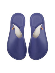 pantoufles en cuir et laine naturelle 