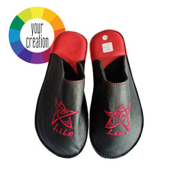 pantoufles en cuir