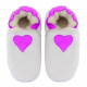 White woolen slippers, cream heart