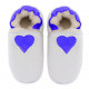 White woolen slippers, cream heart