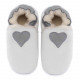 White woolen slippers, cream heart