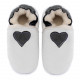 White woolen slippers, cream heart