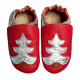 Silver Christmas tree slippers