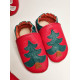 Christmas slippers red and green tree