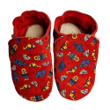 Christmas slippers red nubuck leather