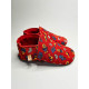 Chaussons de Noel cuir nubuck rouge