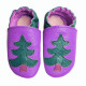 Chaussons de Noel sapin rouge et vert