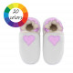 White woolen slippers, cream heart