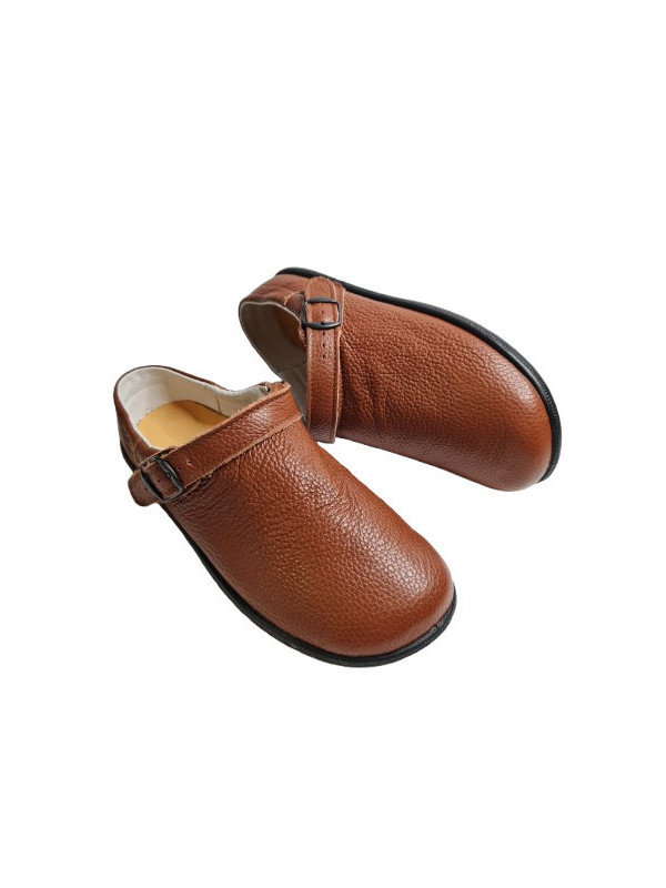 Sabot lanière ajustable marron bruciato