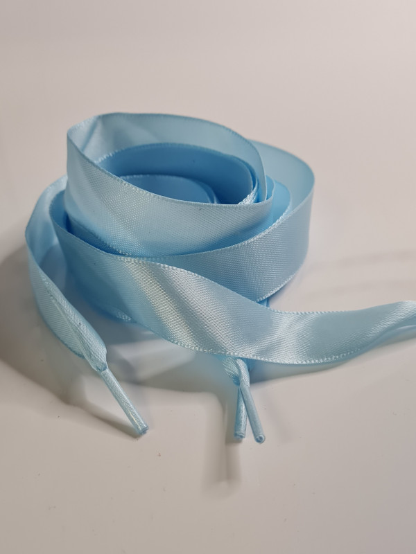 blue satin laces