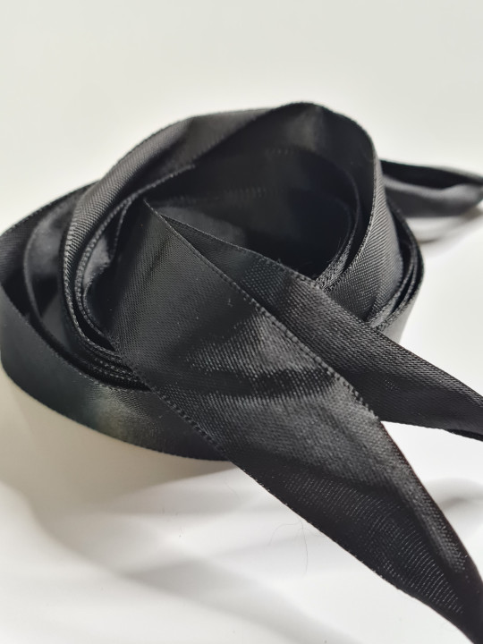 Black satin laces