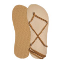 Rubber sole 4mm Minimalist sandals huarache beige laces