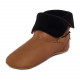 Chaussons Bottines en cuir marron