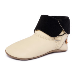 Chaussons Bottines en cuir beige