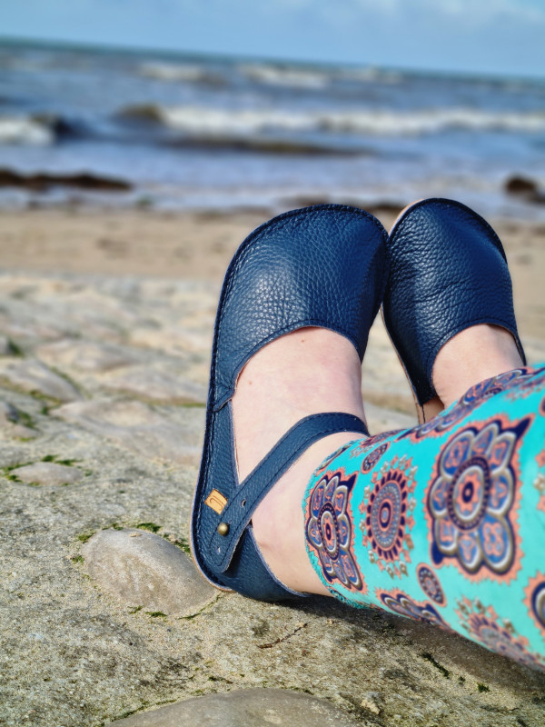 Ballerine barefoot sandales extra flexible blu marino