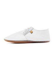 Lace up leather slippers bianco