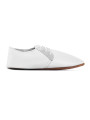 Lace up leather slippers bianco