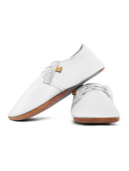 Chaussons lacets cuir bianco