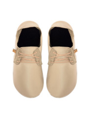 Chaussons lacets cuir cream