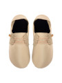 Chaussons lacets cuir cream