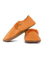 Lace up leather slippers brandy