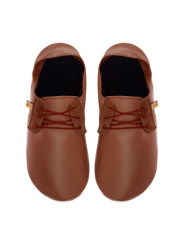 Lace up leather slippers bruciato