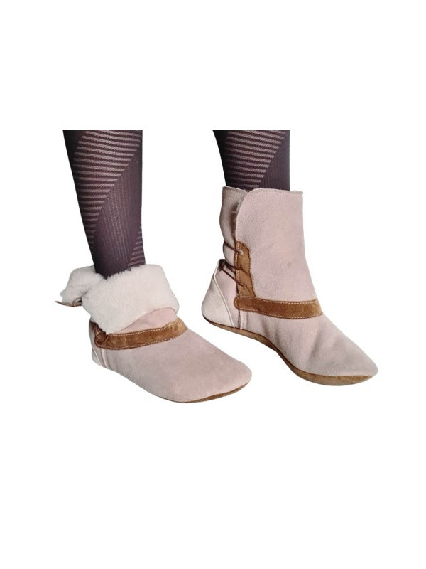 Bottines en peau lainée