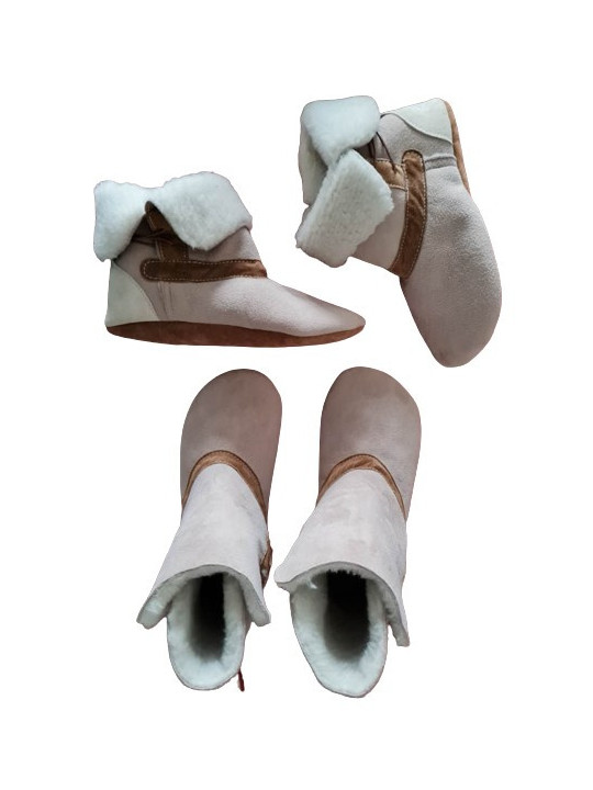 Bottines en peau lainée