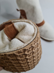 Bottines en peau lainée