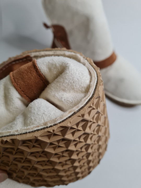 Bottines en peau lainée