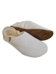 Babouche white sheepskin slippers