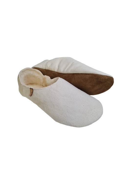 Babouche white sheepskin slippers