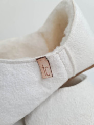 Babouche white sheepskin slippers