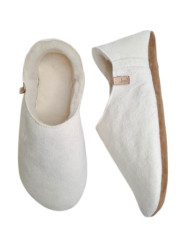 Babouche white sheepskin slippers