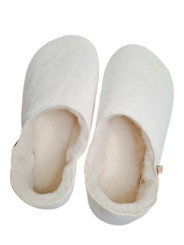 Babouche white sheepskin slippers