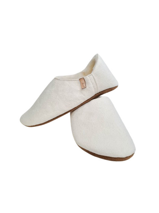 Babouche white sheepskin slippers