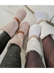 Bottines en peau lainée