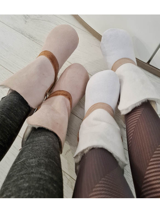 Bottines en peau lainée