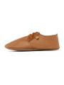 Chaussons lacets cuir caramel