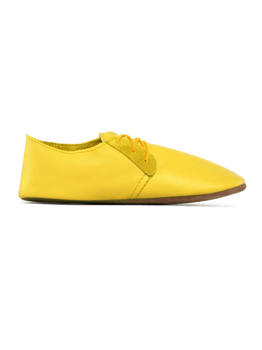 Lace up leather slippers soleil