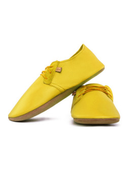 Lace up leather slippers soleil