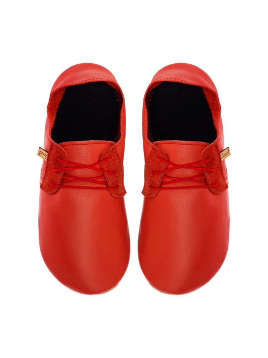 Chaussons lacets cuir santa claus