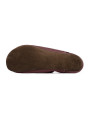 Lace up leather slippers bordo