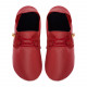 Lace up leather slippers bordo