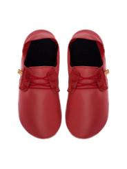 Chaussons lacets cuir bordo