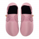 Lace up leather slippers cameo