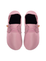 Lace up leather slippers cameo