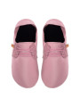Lace up leather slippers cameo